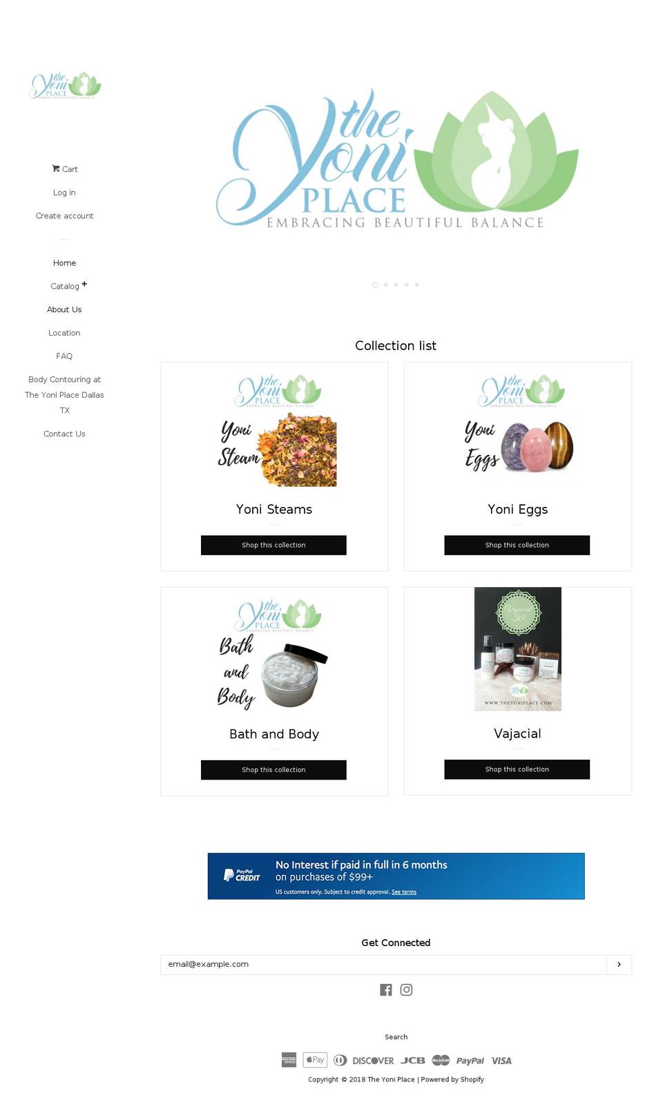 theyoniplace.com shopify website screenshot