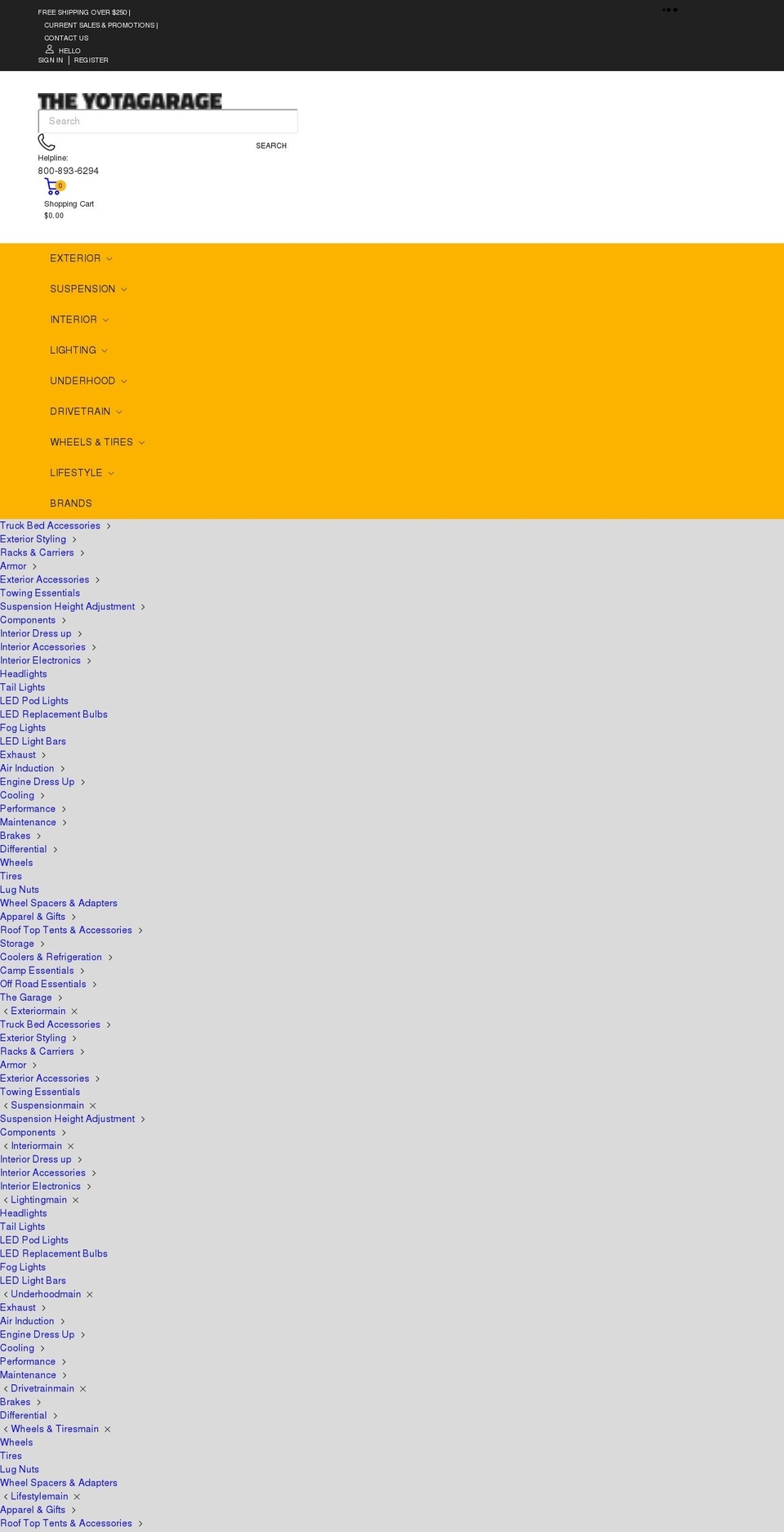 theyotagarage.com shopify website screenshot