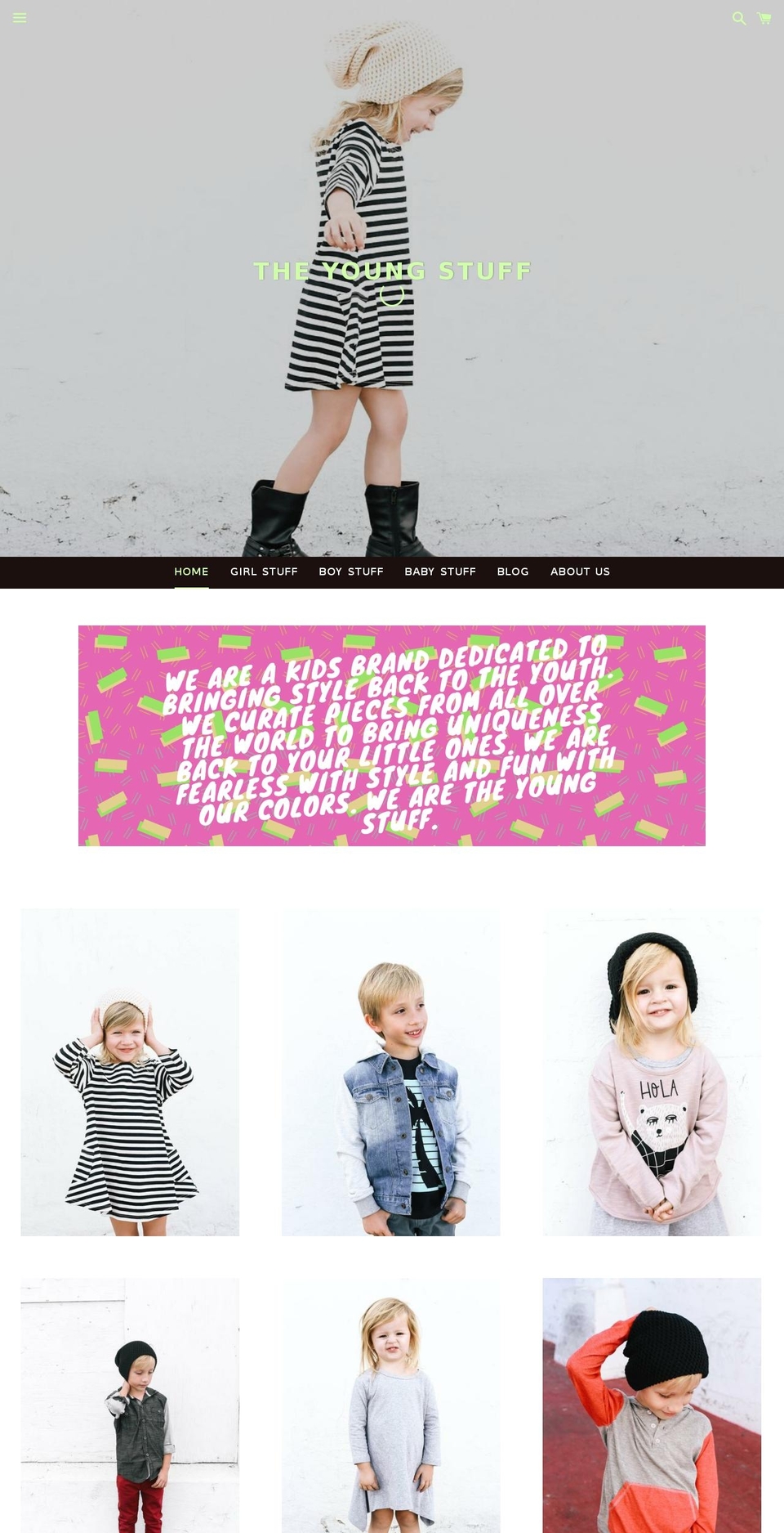 theyoungstuff.com shopify website screenshot