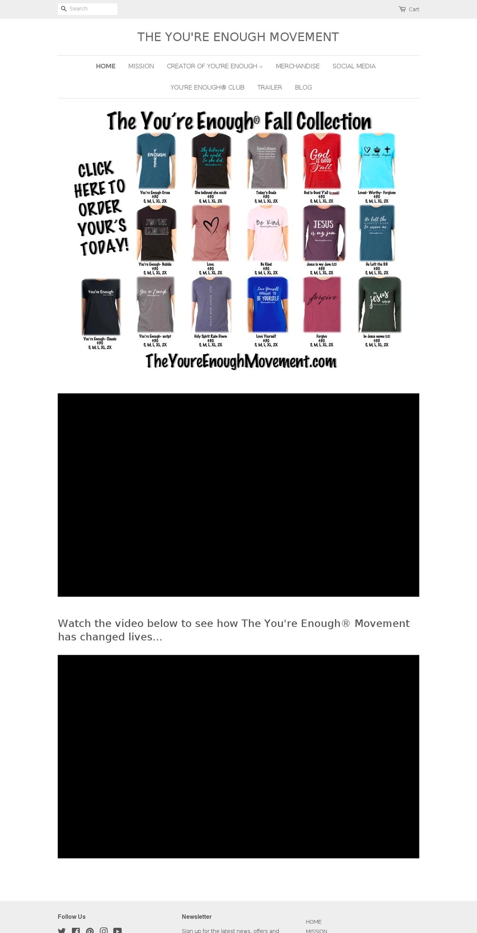 theyoureenoughmovement.com shopify website screenshot