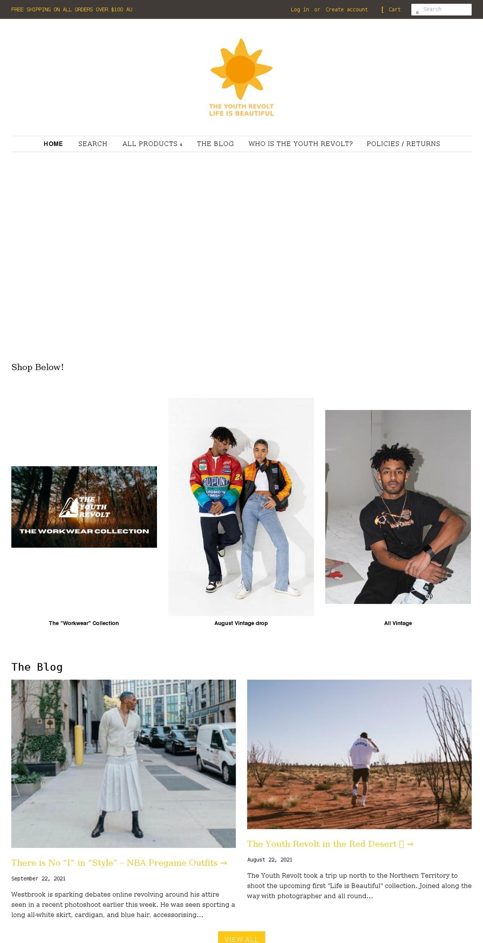 theyouthrevolt.com shopify website screenshot