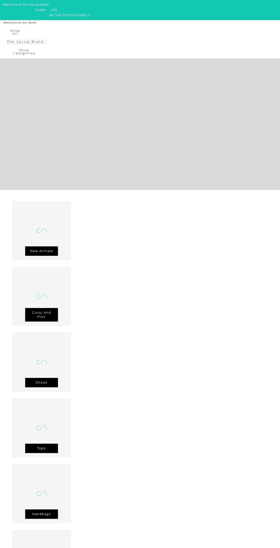thezaccaibrand.com shopify website screenshot