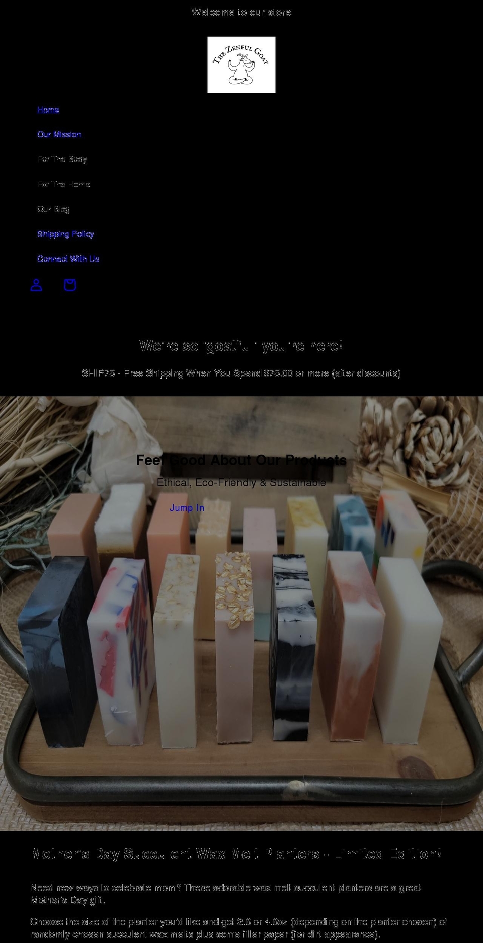 thezenfulgoat.com shopify website screenshot