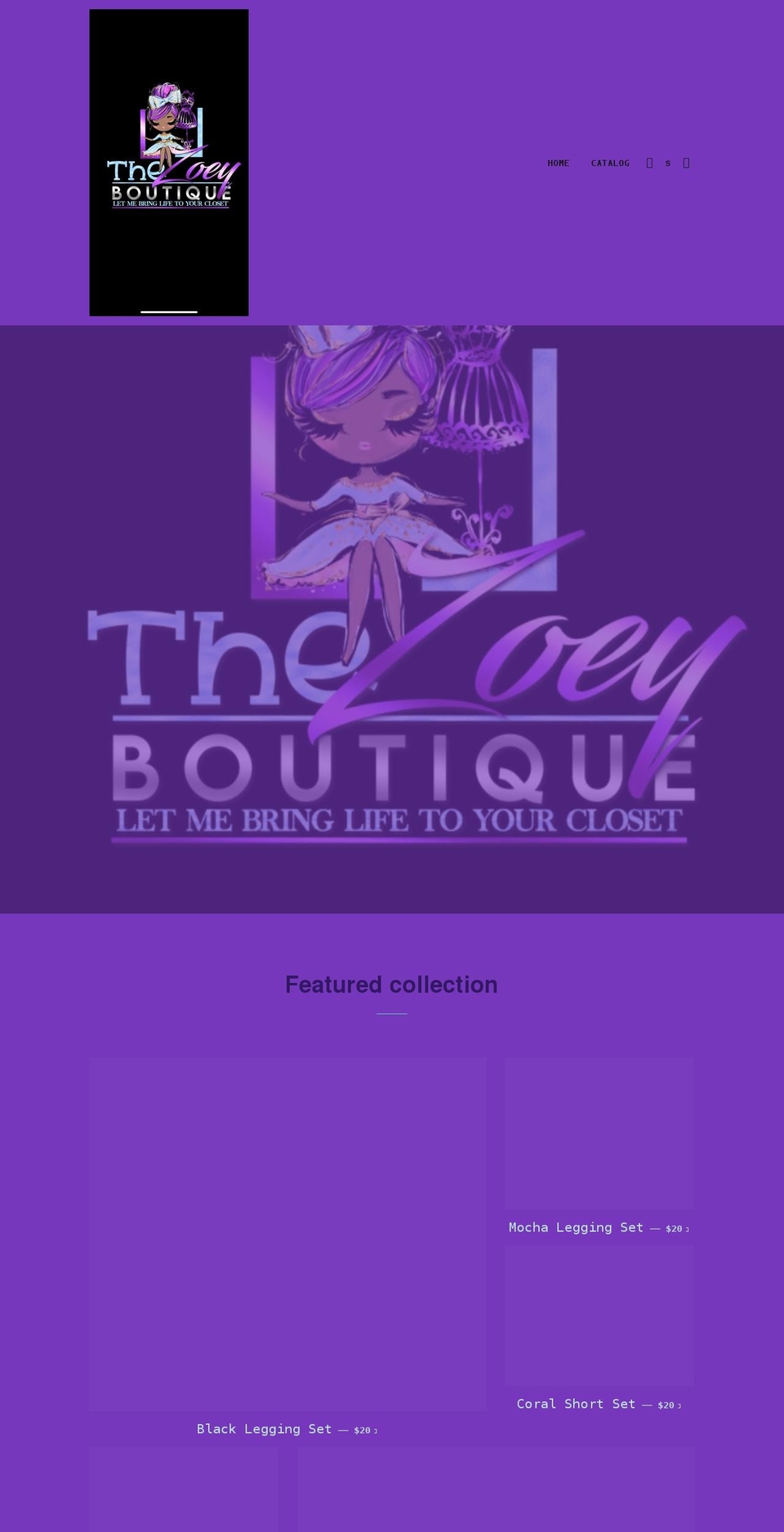 thezoeyboutique.com shopify website screenshot