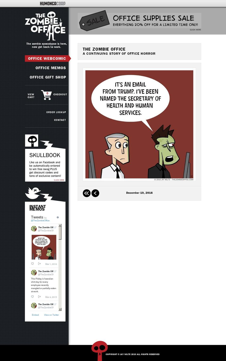 thezombieoffice.com — Shopify storefront screenshot