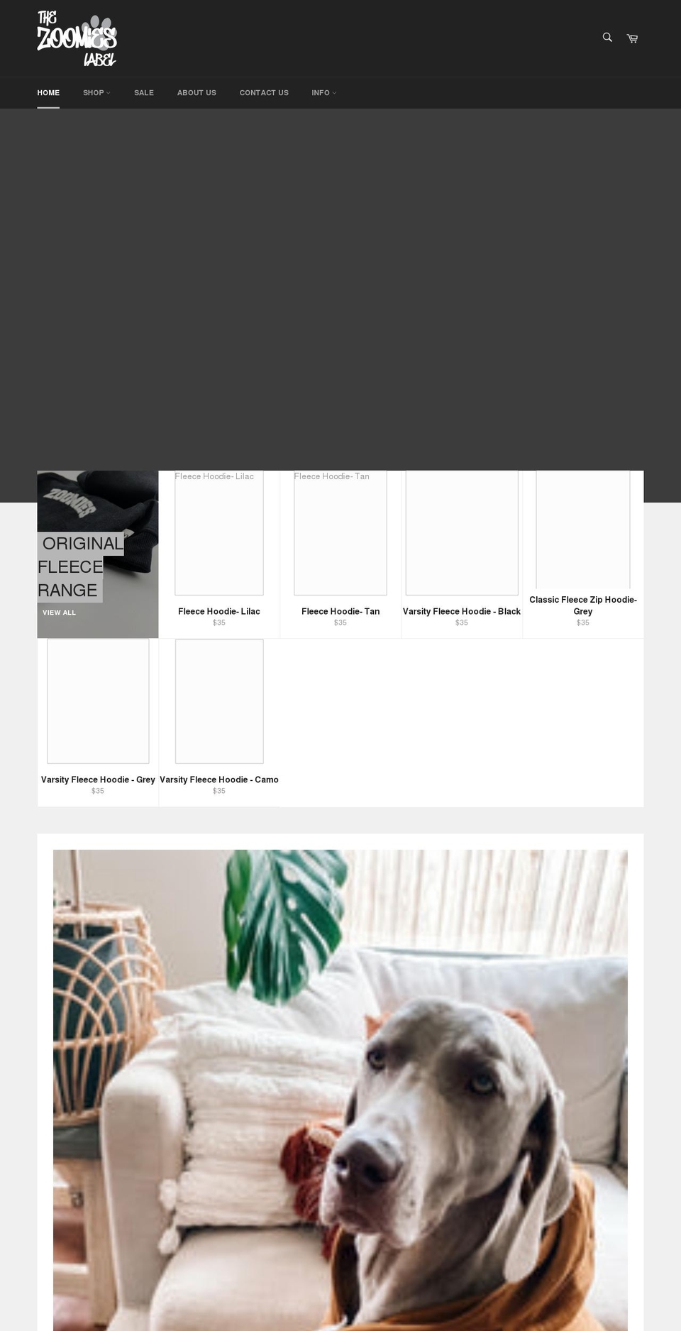 thezoomieslabel.com shopify website screenshot