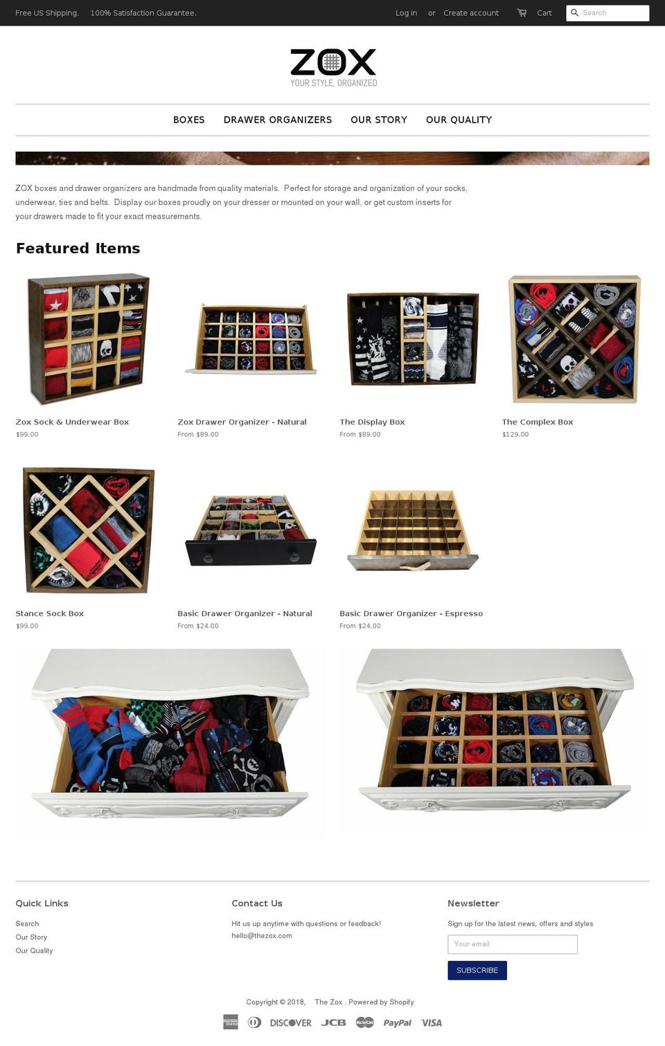 thezox.com shopify website screenshot