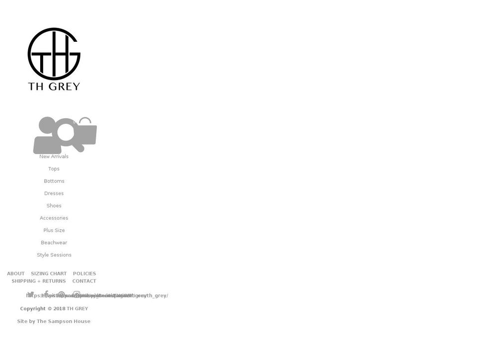 thgrey.com shopify website screenshot