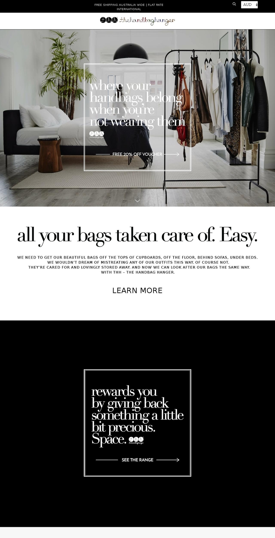 thh-thehandbaghanger.com shopify website screenshot