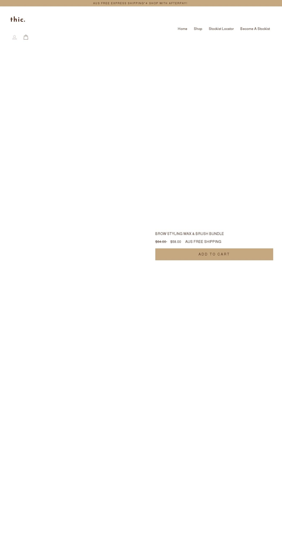 thicbrowco.com shopify website screenshot