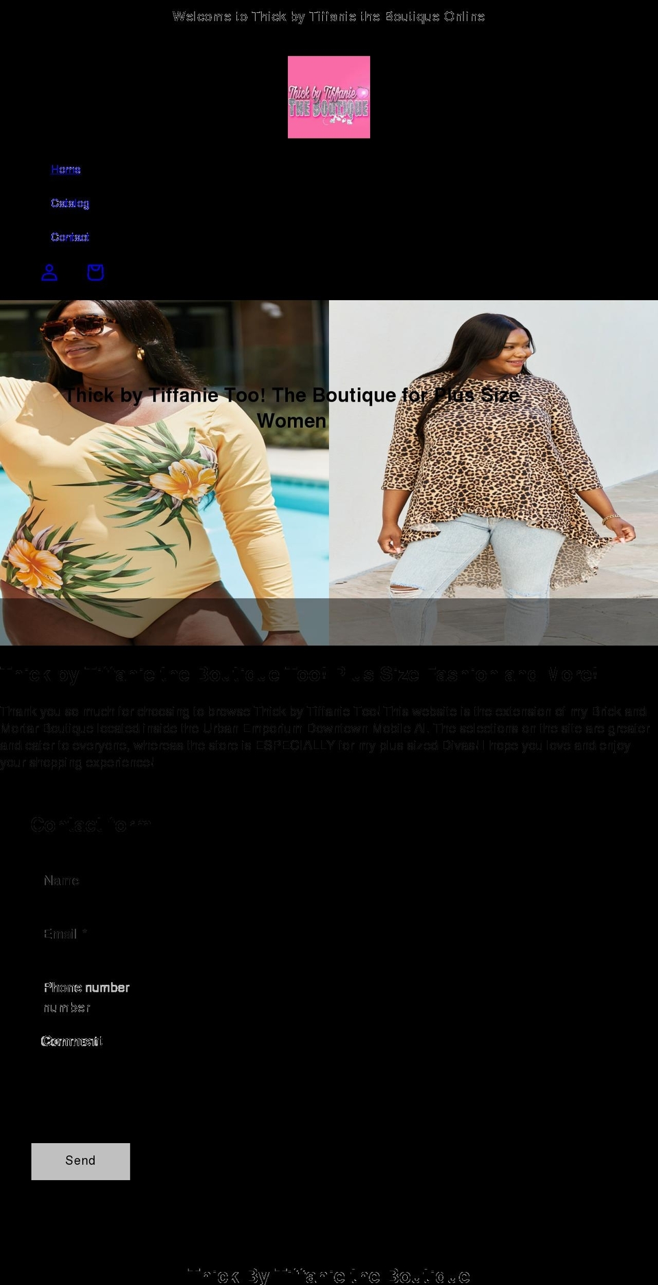 thickbytiffanie.com shopify website screenshot