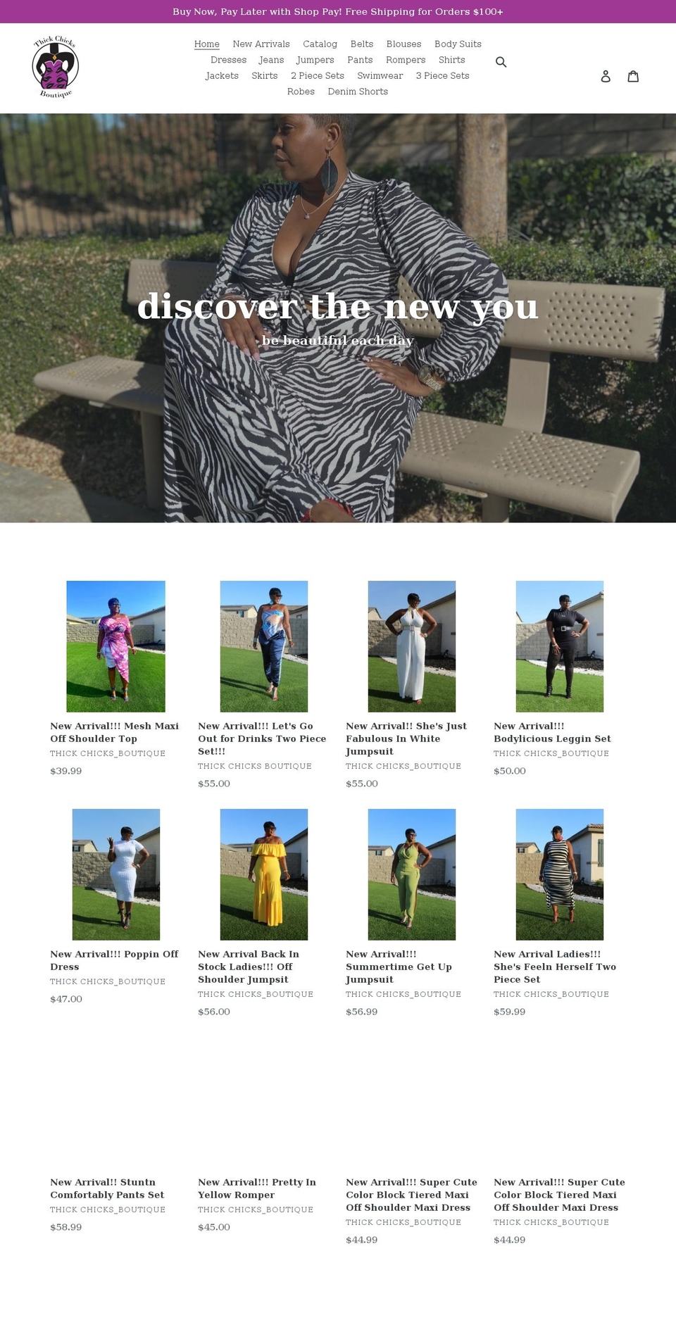 thickchicksboutique.com shopify website screenshot