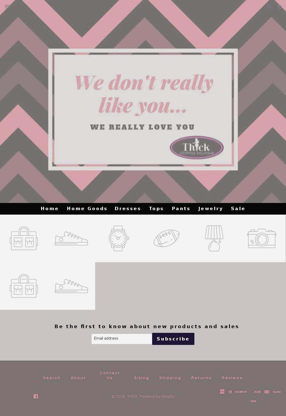 thickclothing.net shopify website screenshot