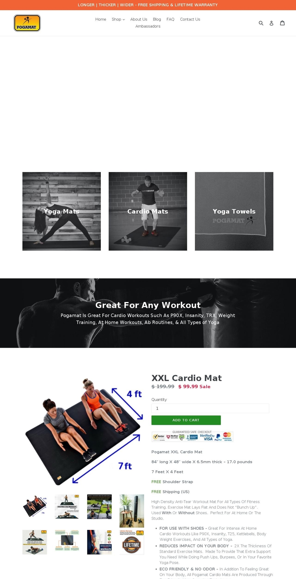 thickexercisefloormats.com — Shopify storefront screenshot