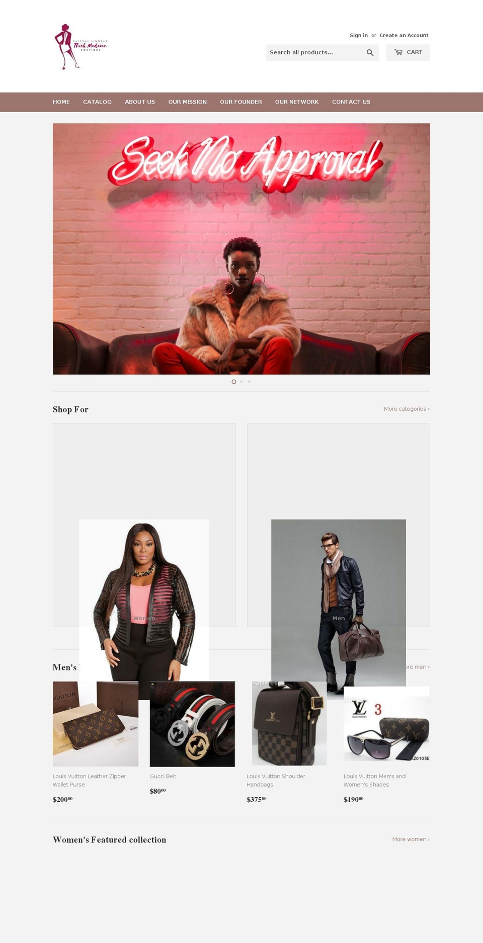 thickmadameboutique.com — Shopify storefront screenshot