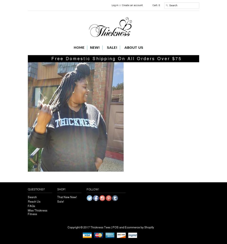 Fashion theme Shopify theme site example thicknesstees.com