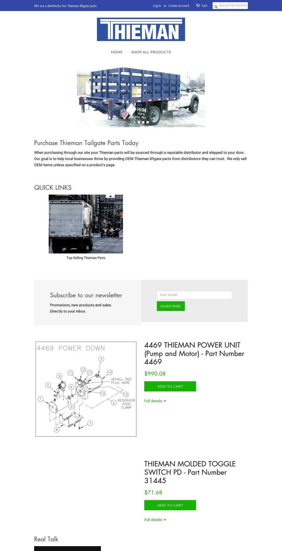 thiemanliftgate.com shopify website screenshot