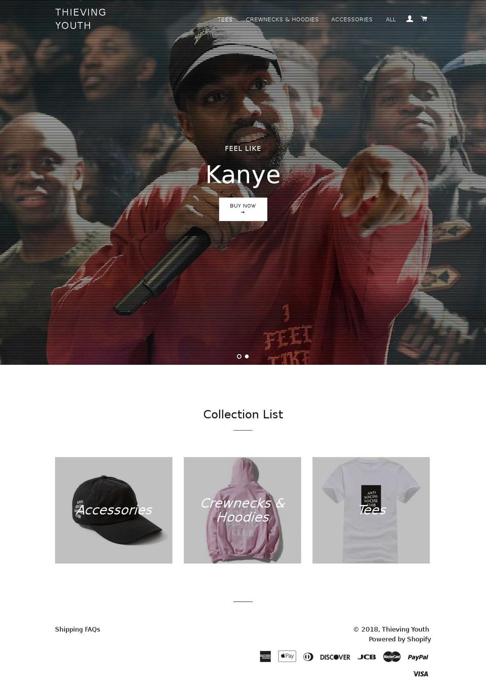 thievingyouth.com — Shopify storefront screenshot
