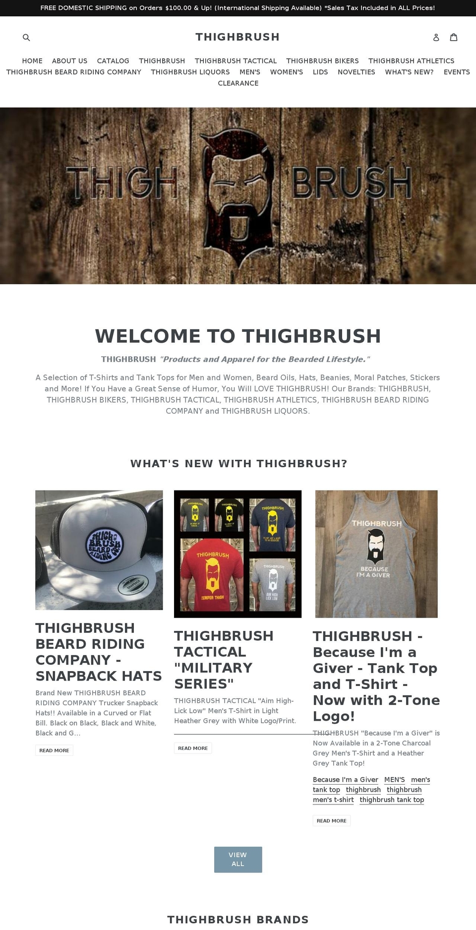 thighbrush.com shopify website screenshot