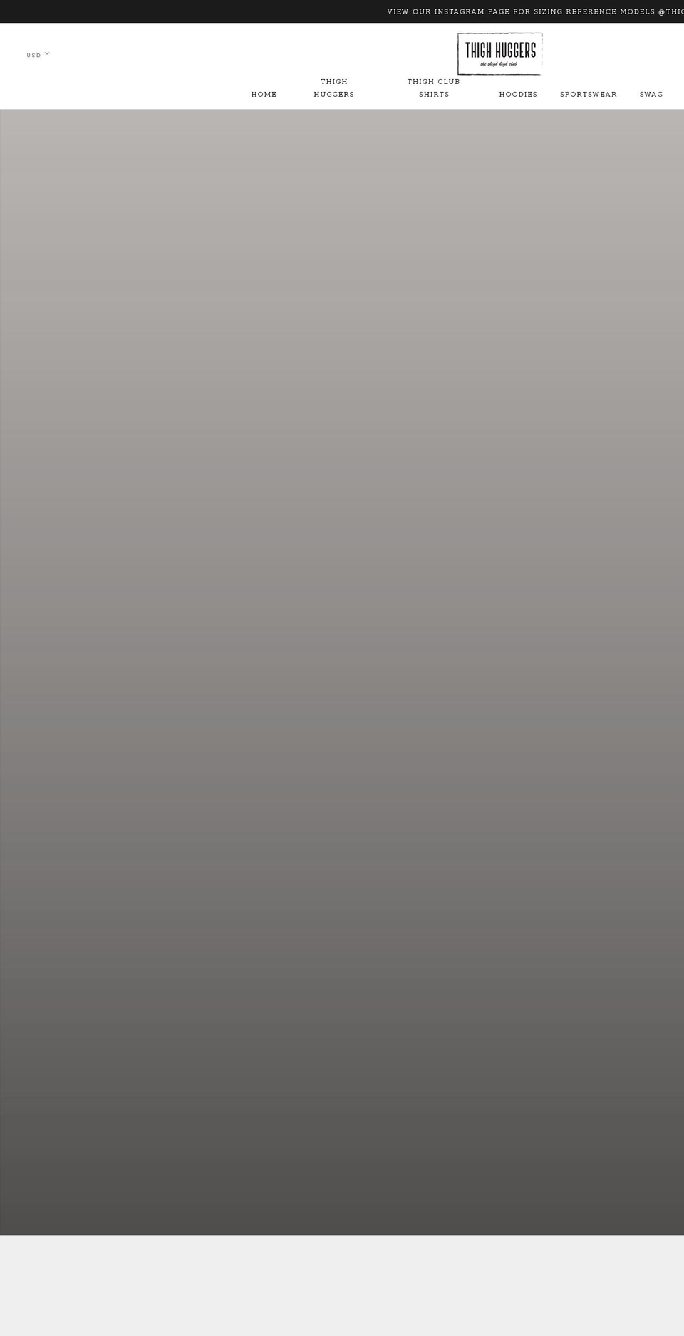thighhuggers.com shopify website screenshot