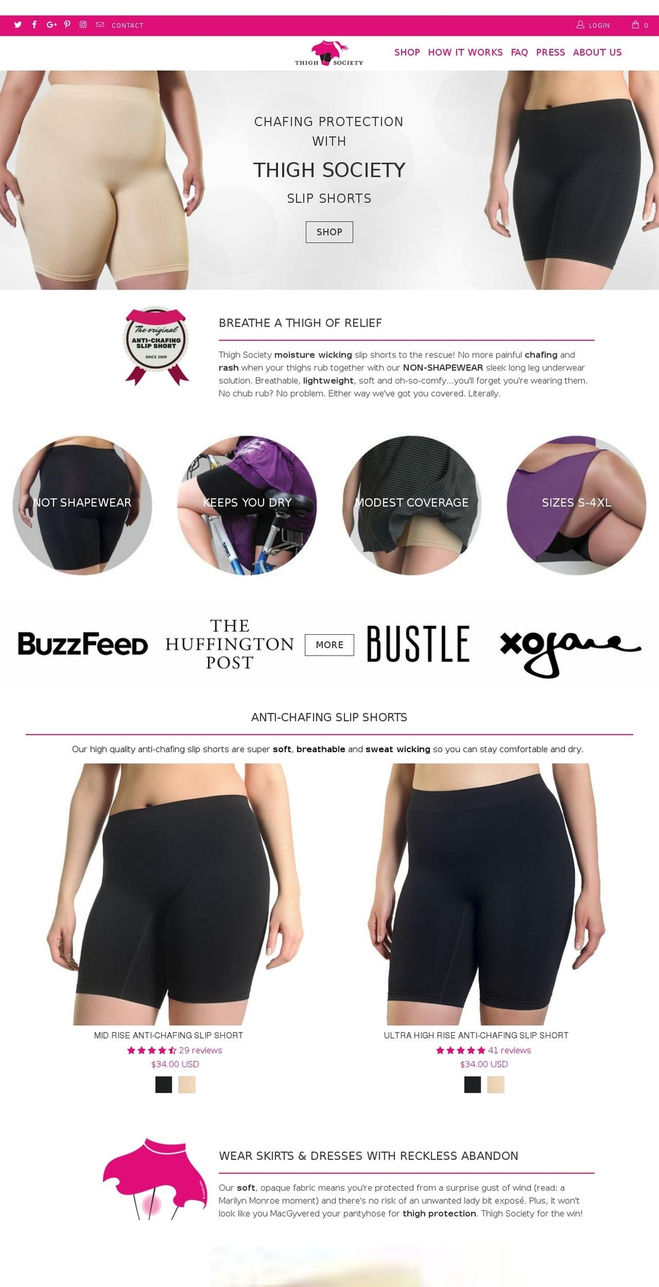 thighsociety.com shopify website screenshot