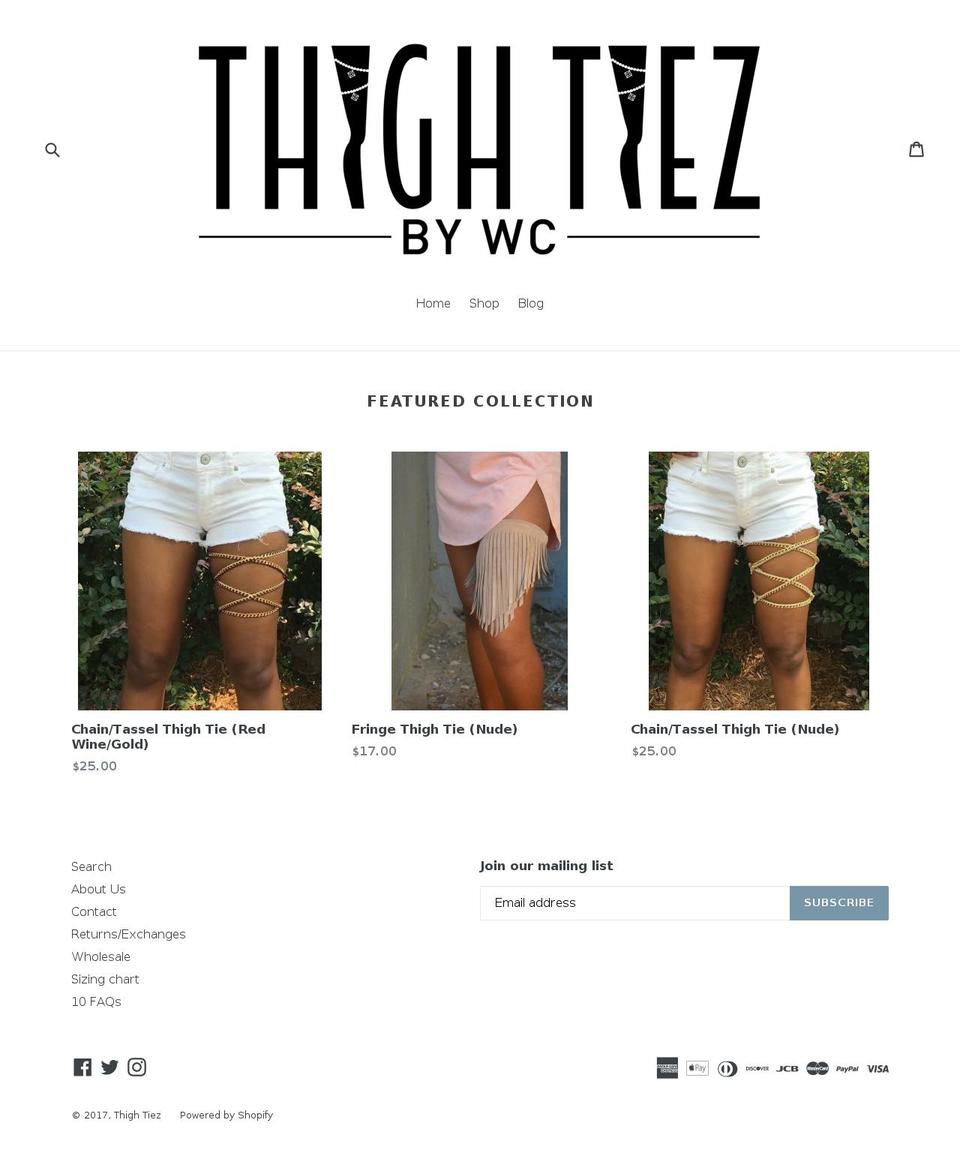 thightiez.com shopify website screenshot