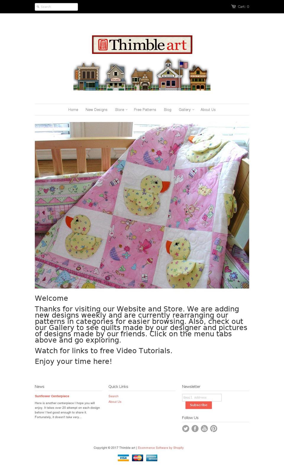 thimble-art.com shopify website screenshot