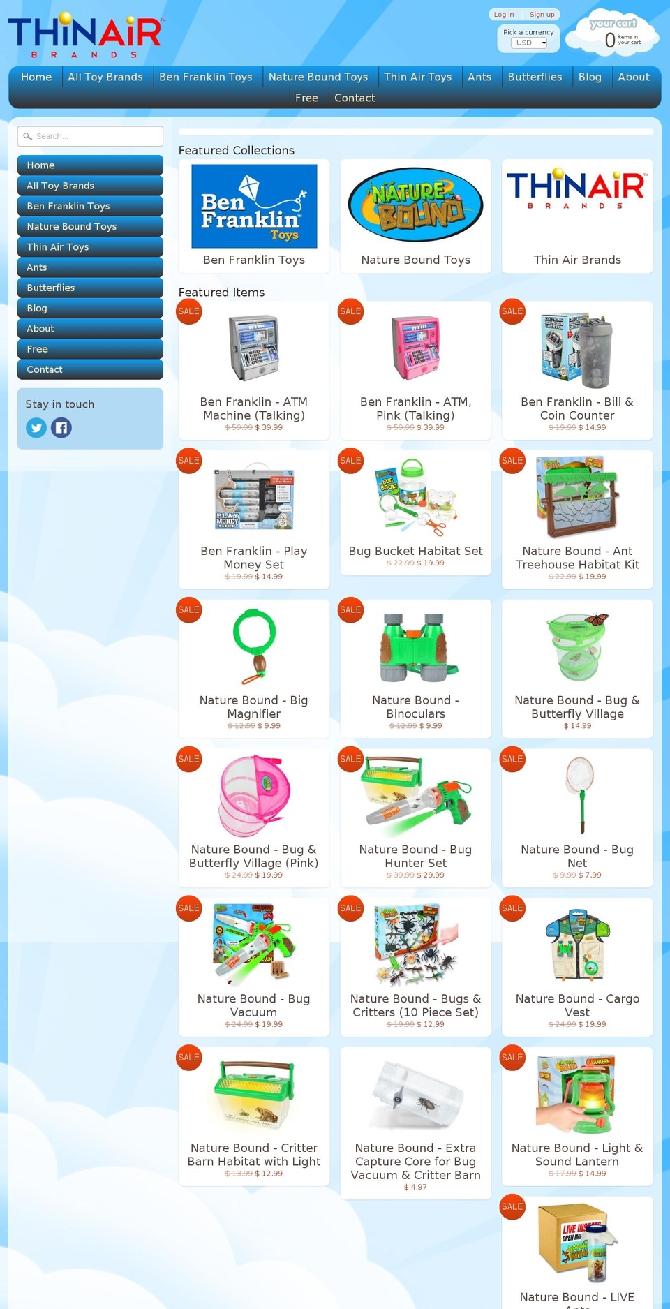 thinairbrands.com shopify website screenshot