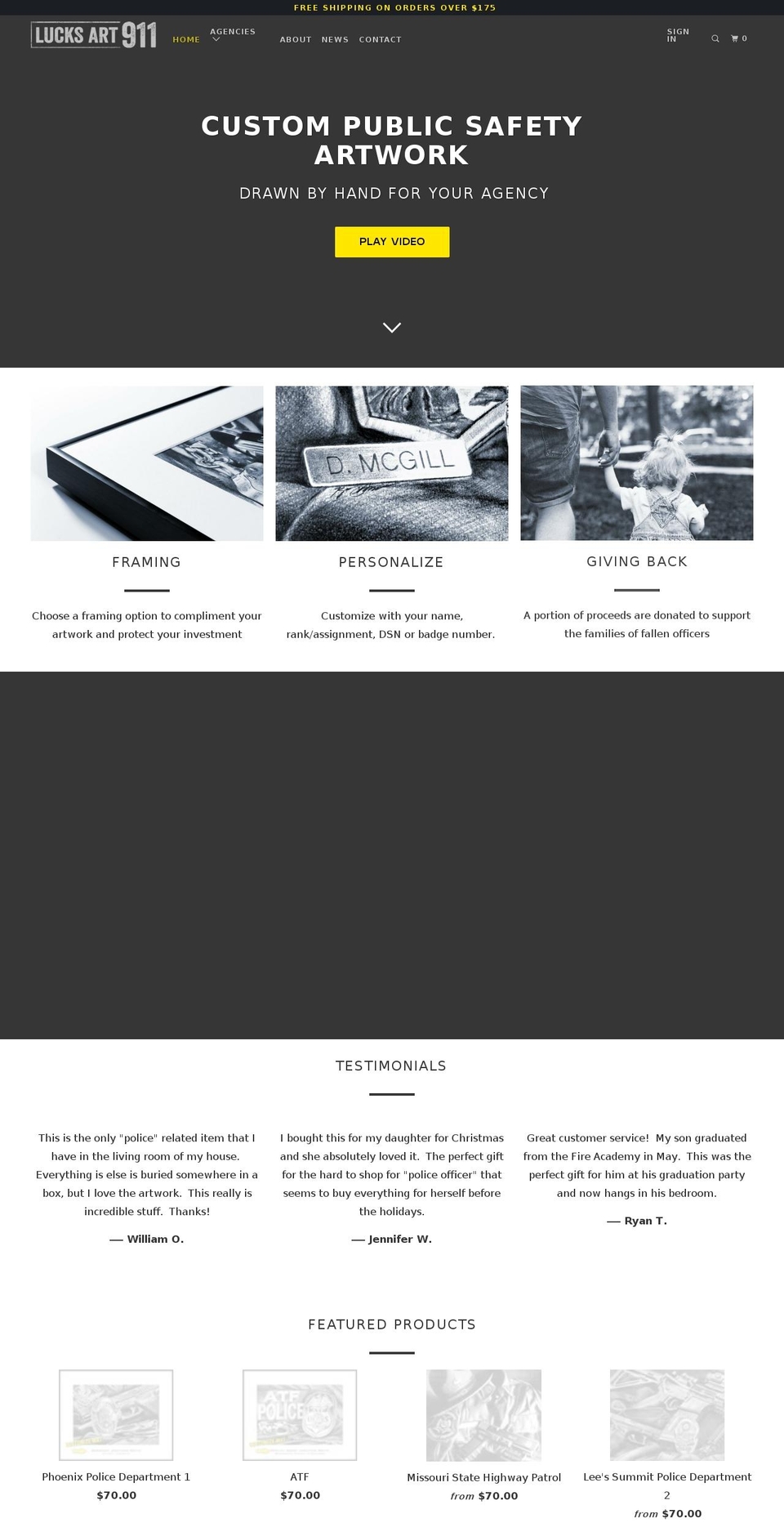 thinblueline911.com — Shopify storefront screenshot