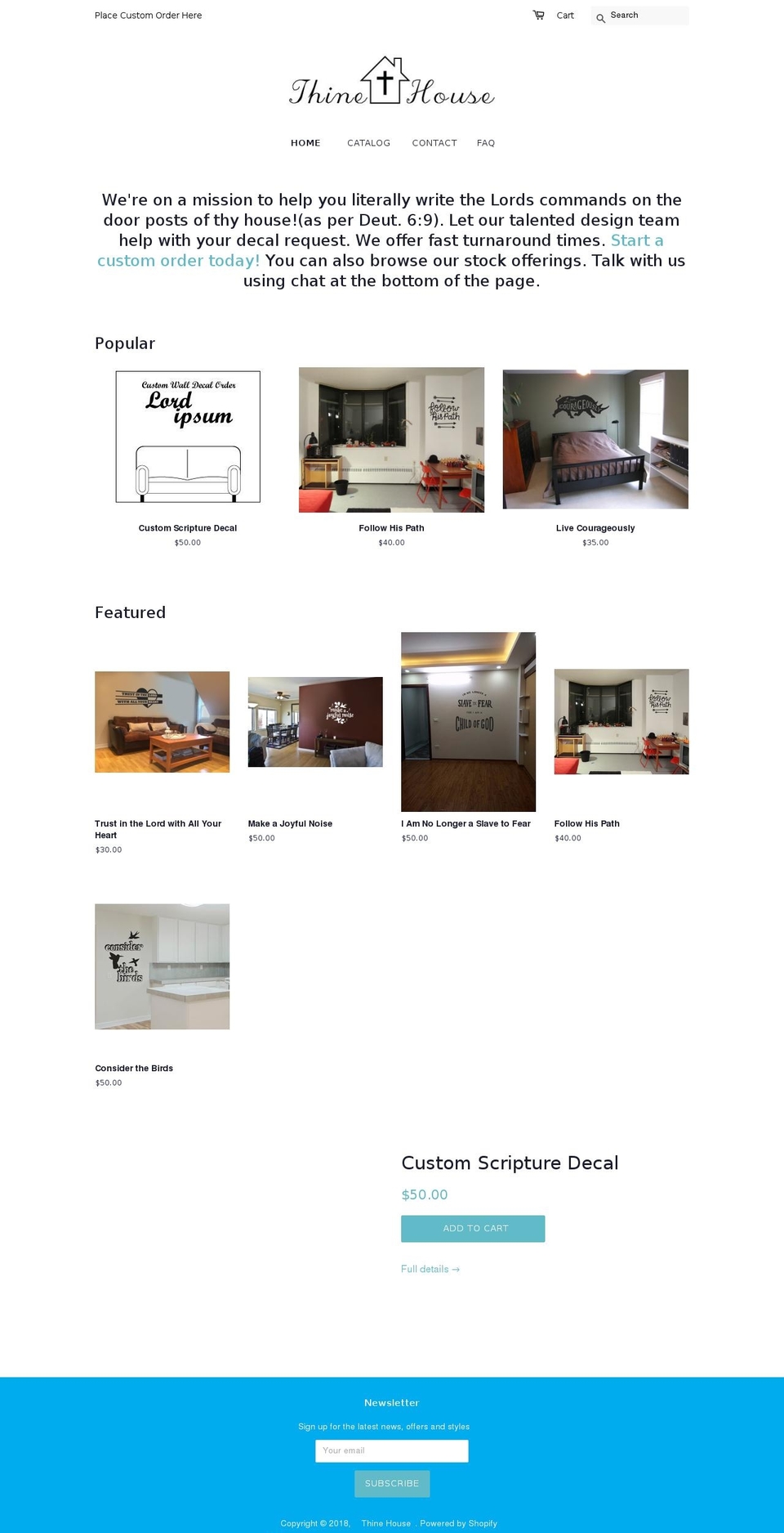 thinehouse.com — Shopify storefront screenshot