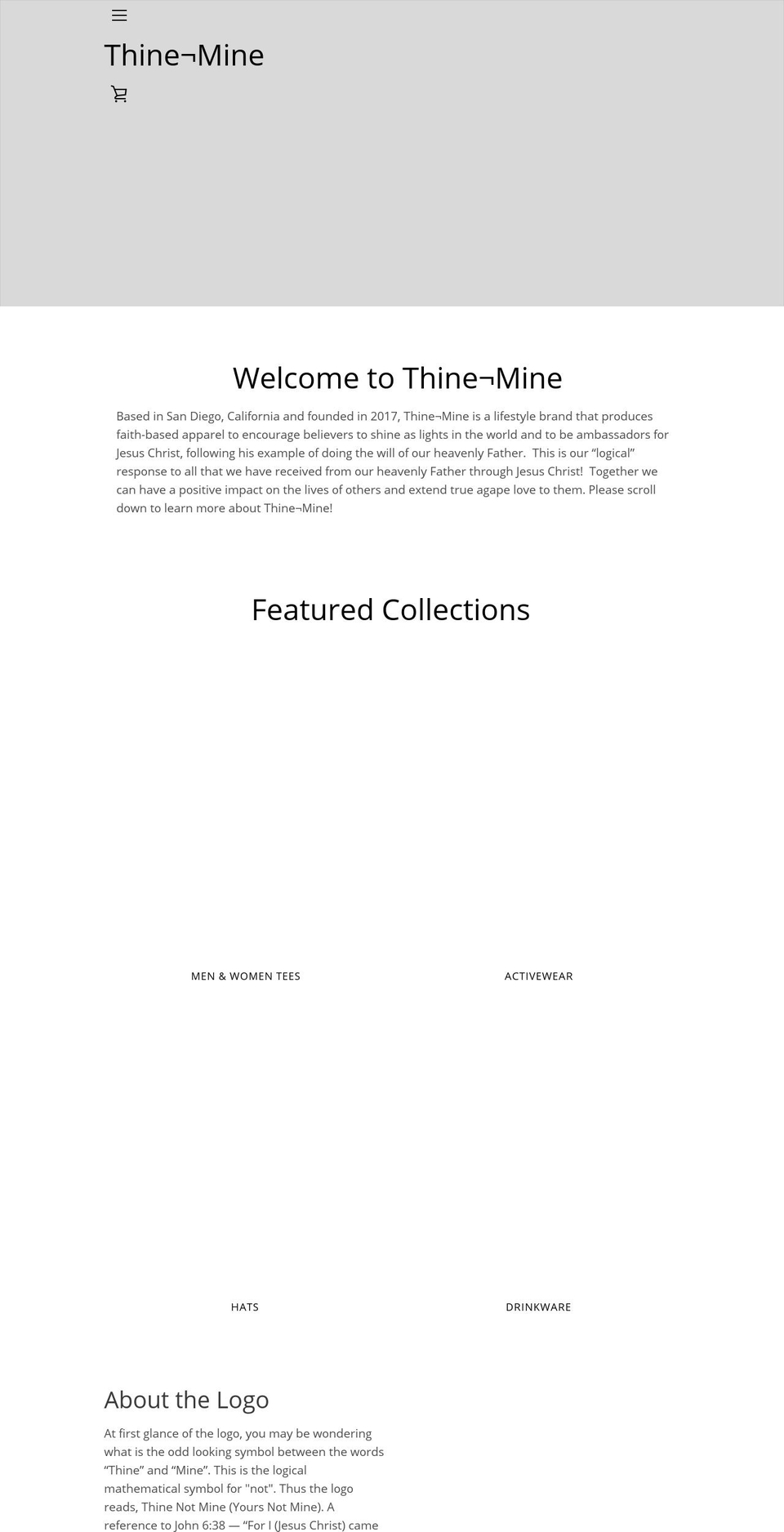 thinenotmine.com — Shopify storefront screenshot