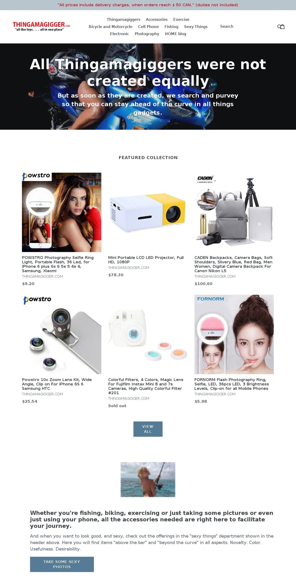 thingamagigger.com — Shopify storefront screenshot