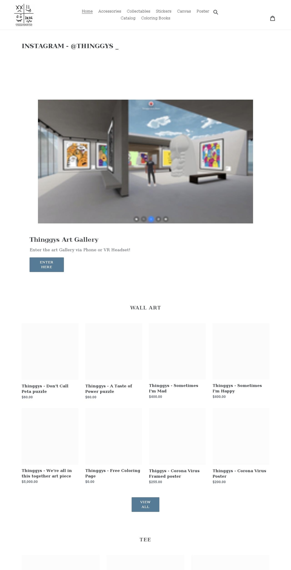 thinggys.com shopify website screenshot