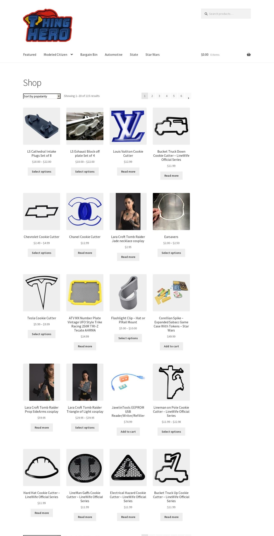 thinghero.com — Shopify storefront screenshot