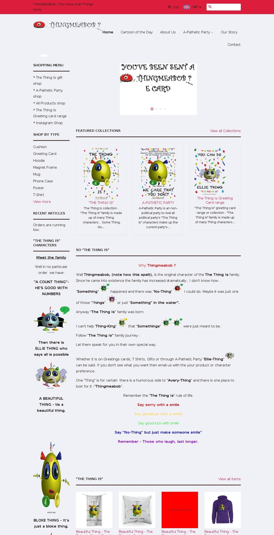 thingmeabob.com — Shopify storefront screenshot
