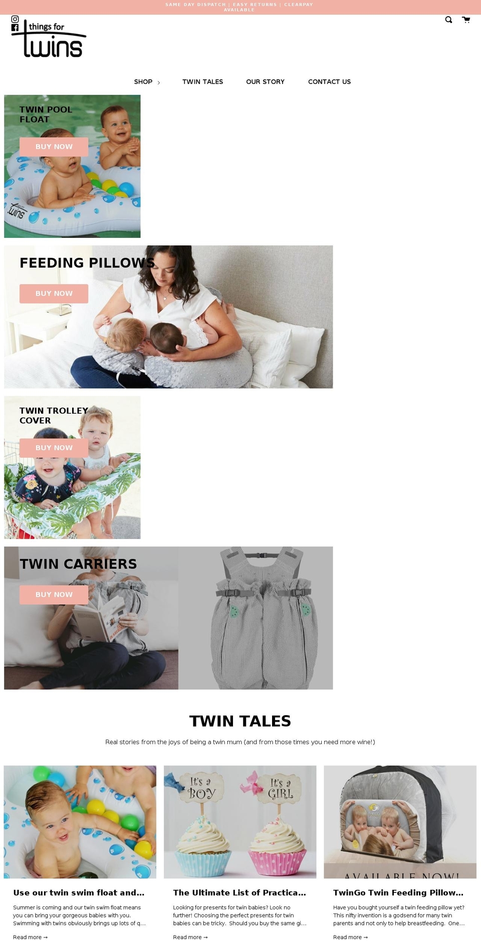 things-for-twins.co.uk shopify website screenshot