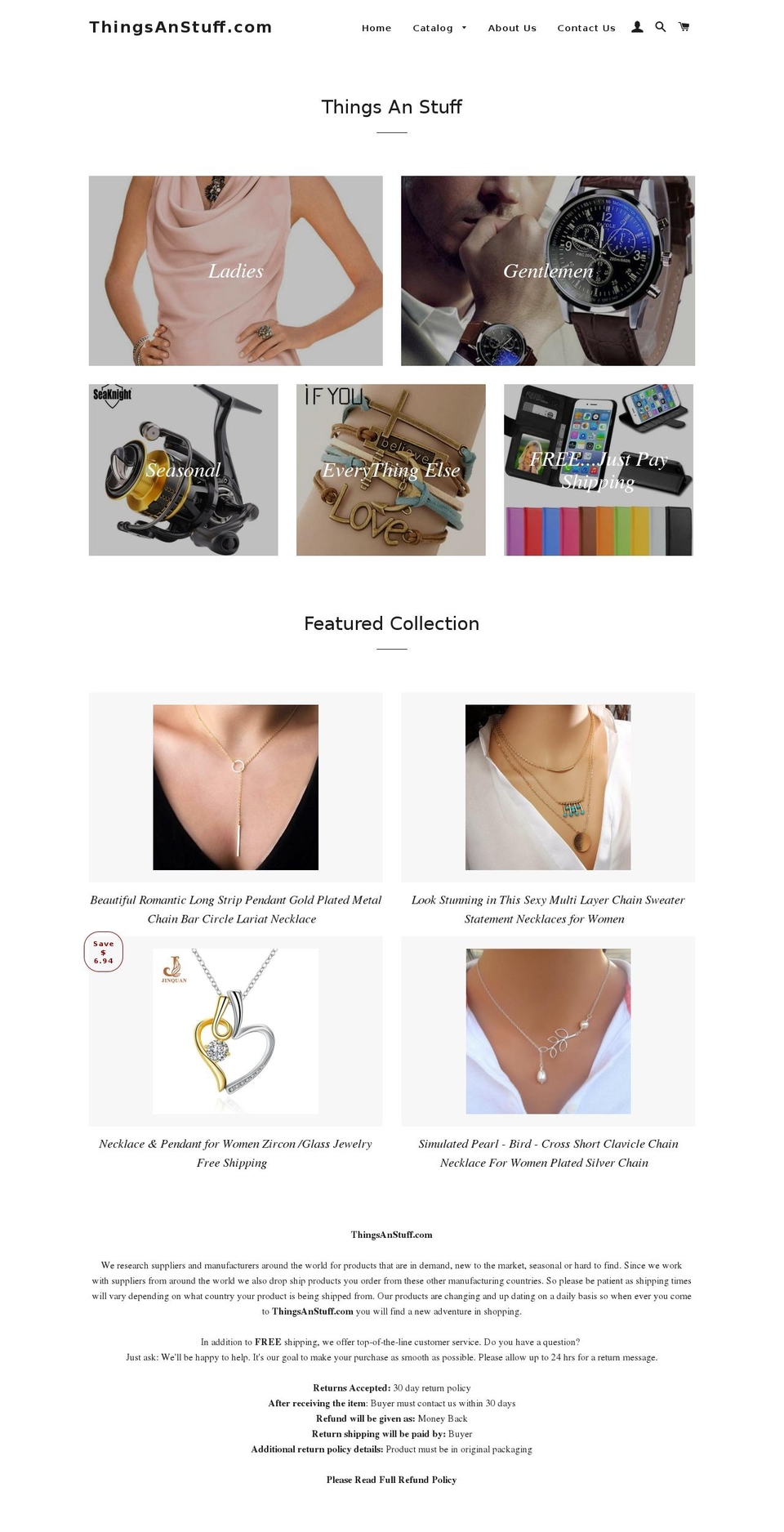 thingsanstuff.com shopify website screenshot