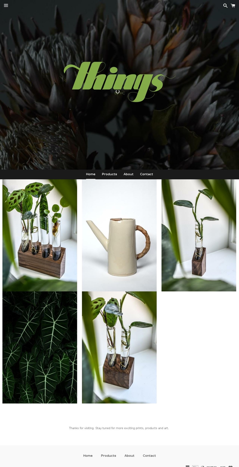 thingsbyhc.com — Shopify storefront screenshot