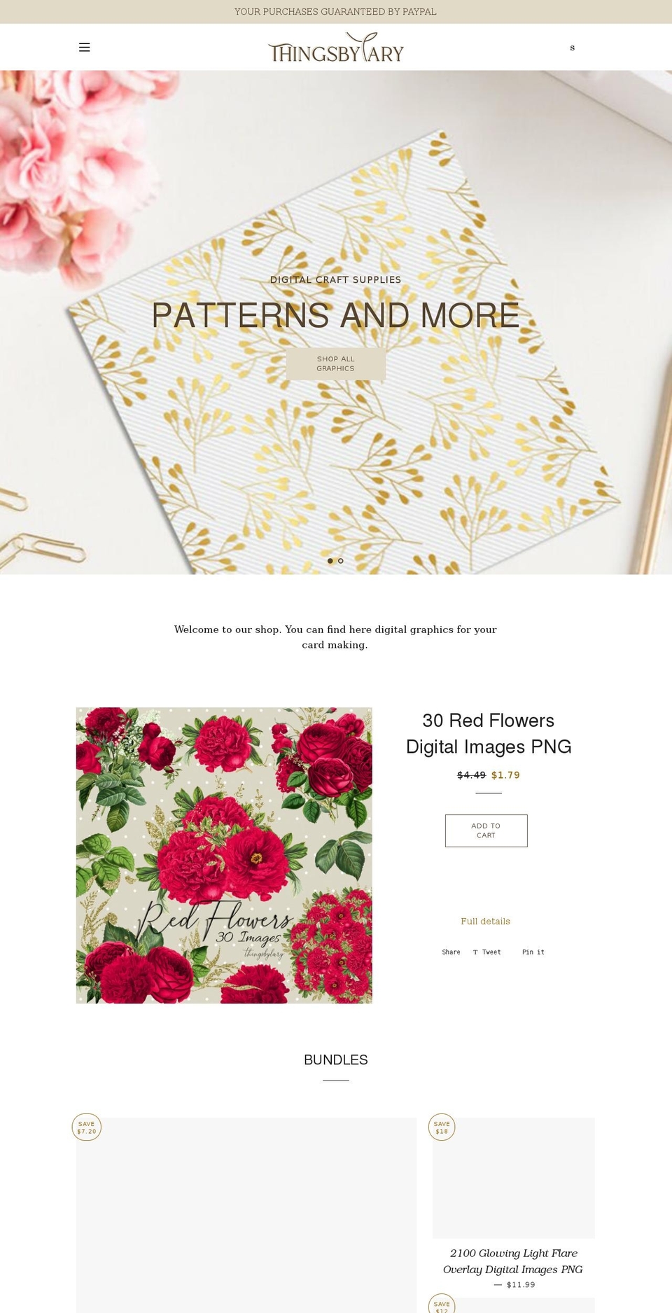 thingsbylary.com shopify website screenshot