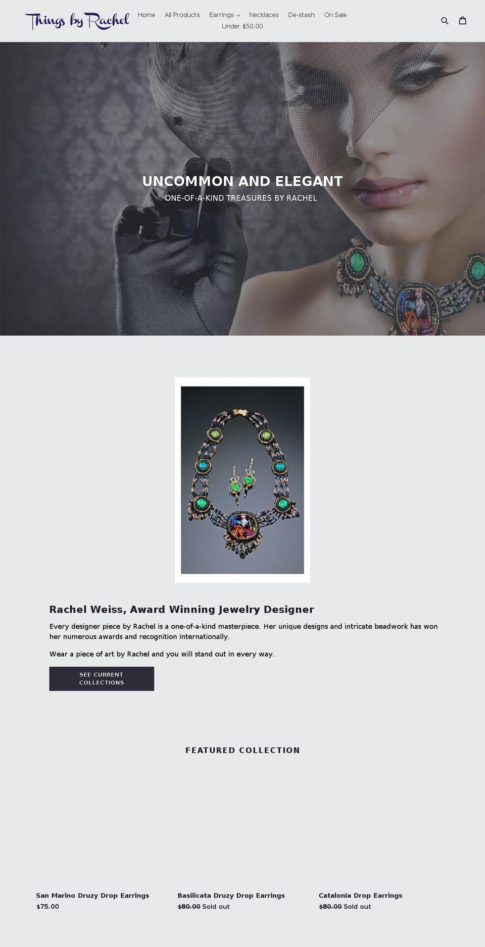 thingsbyrachel.com — Shopify storefront screenshot