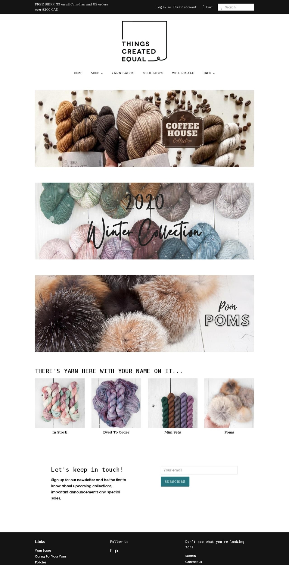 thingscreatedequal.com shopify website screenshot