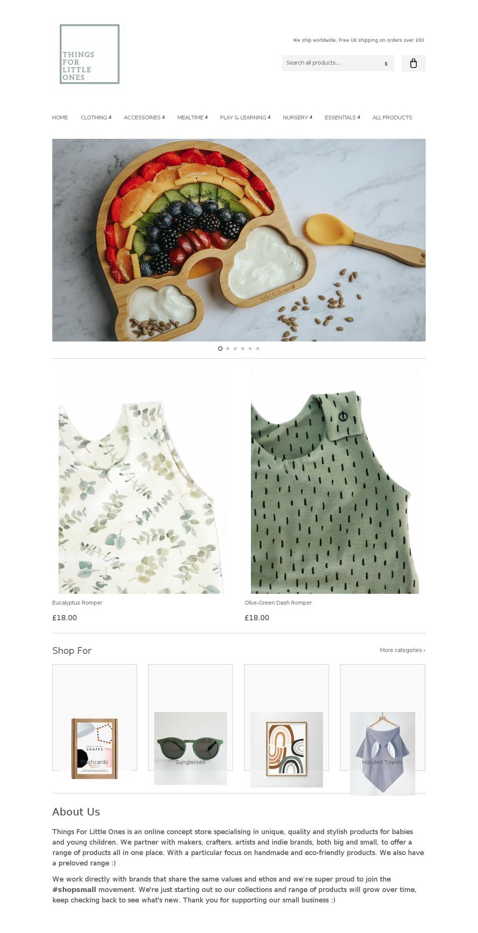 thingsforlittleones.com shopify website screenshot
