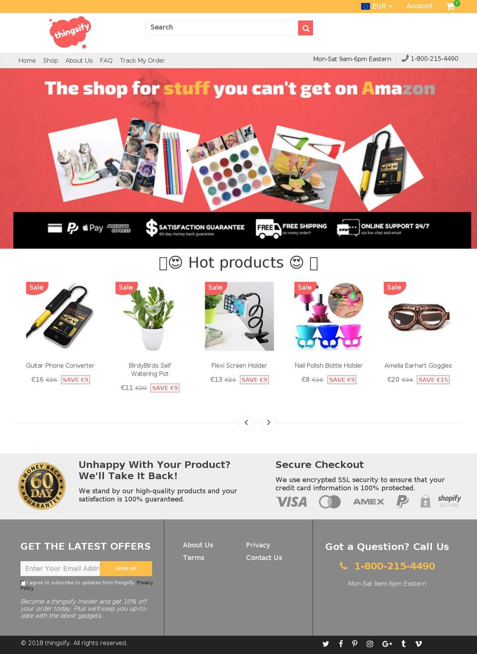 thingsify.com shopify website screenshot