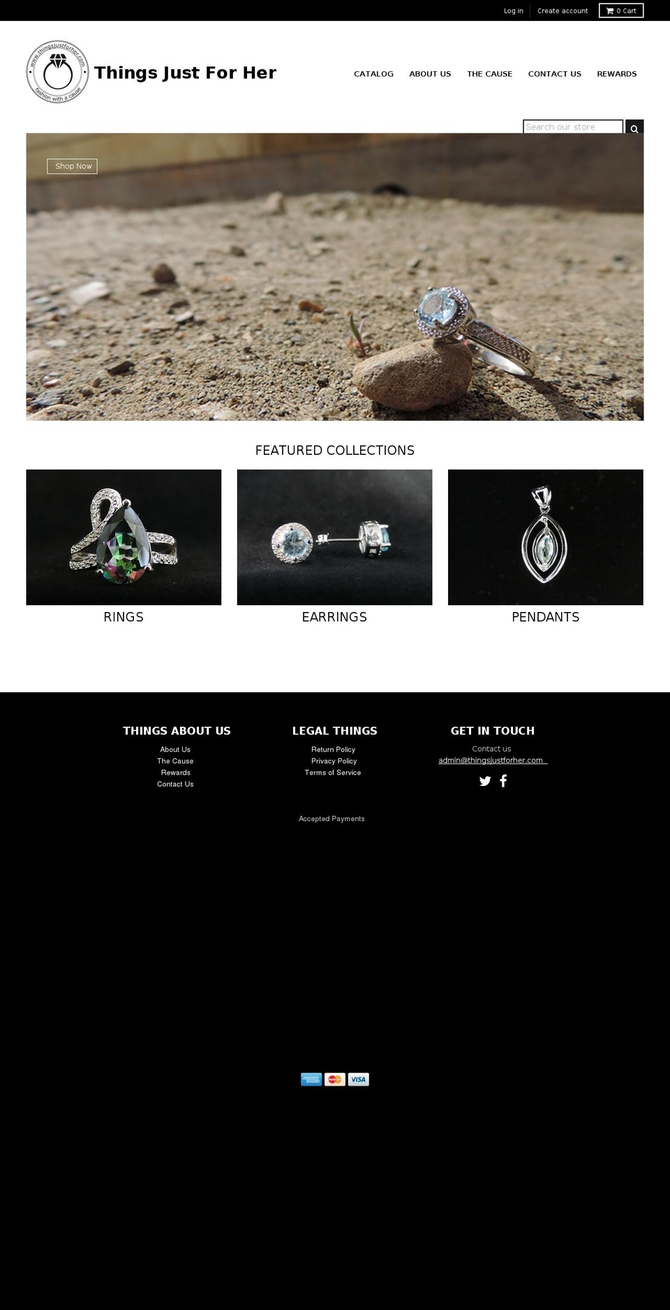 thingsjustforher.com shopify website screenshot