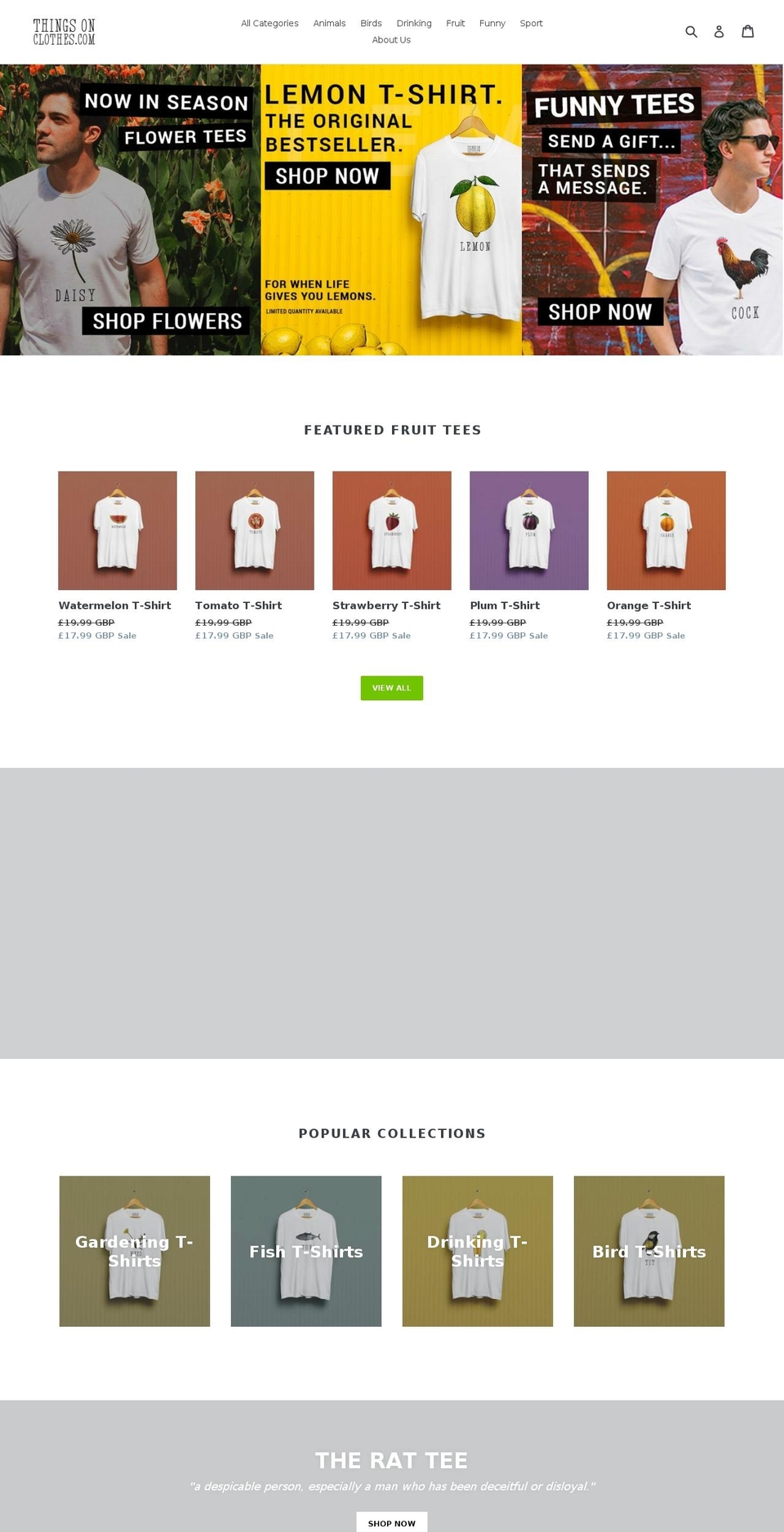 thingsonclothes.com shopify website screenshot