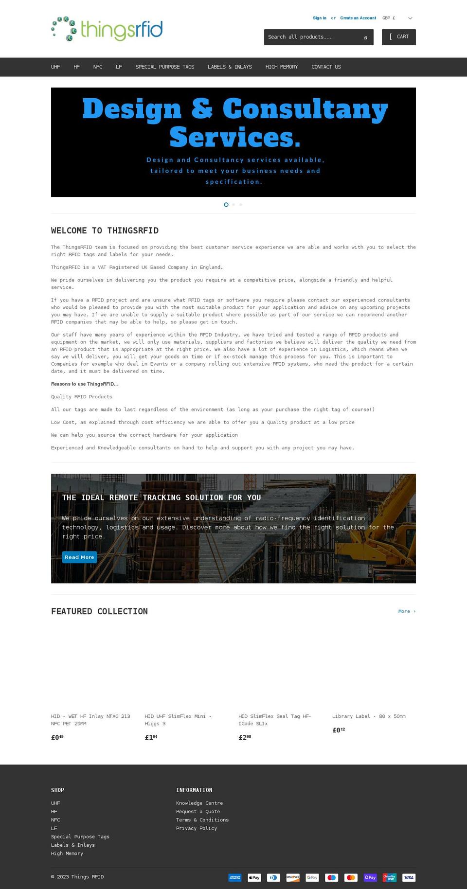 thingsrfid.com shopify website screenshot