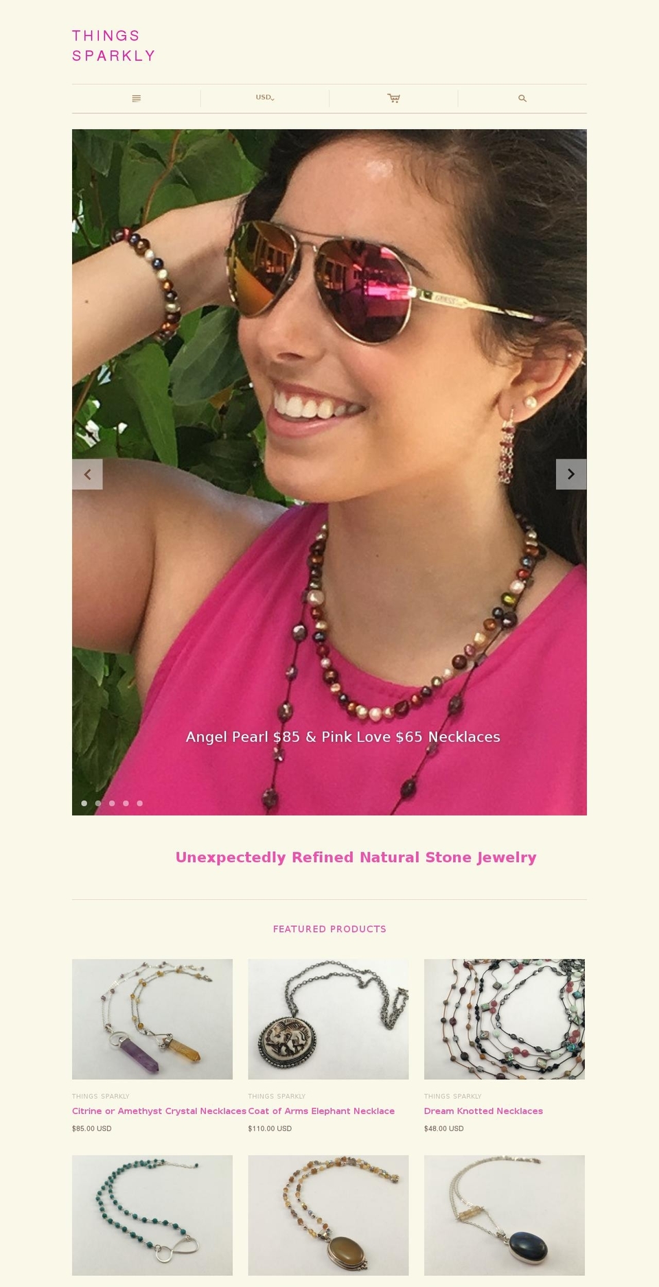 thingssparkly.com shopify website screenshot