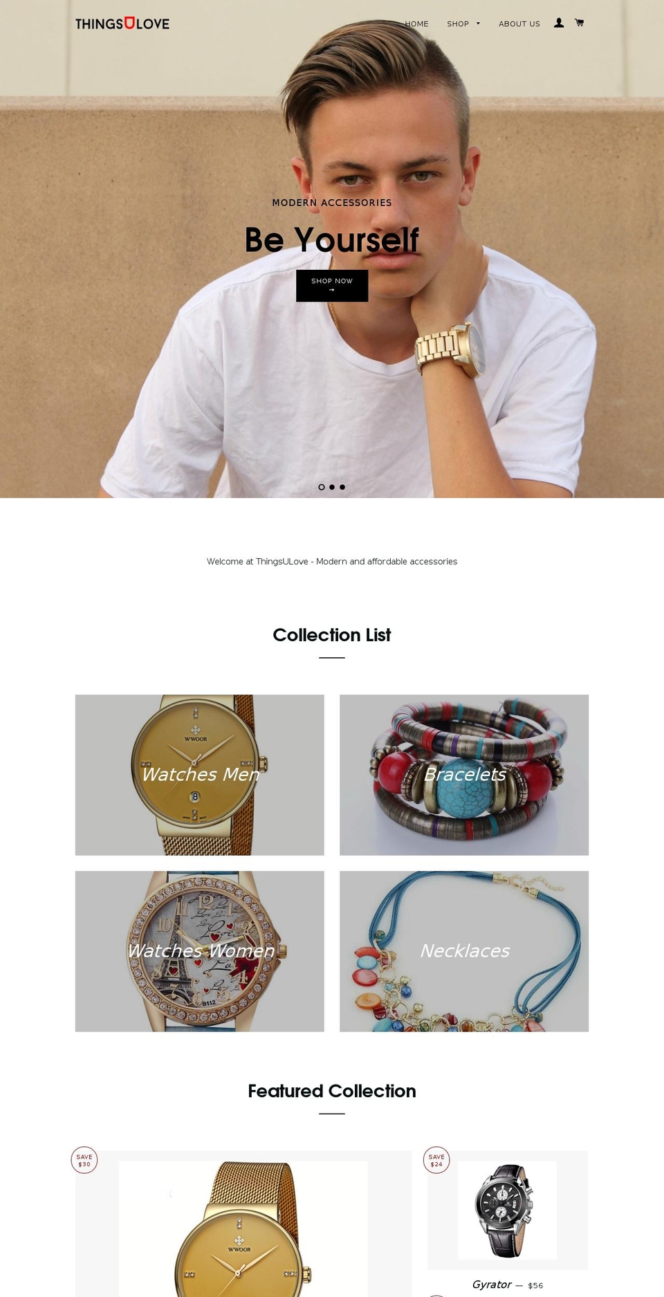 thingsulove.com shopify website screenshot