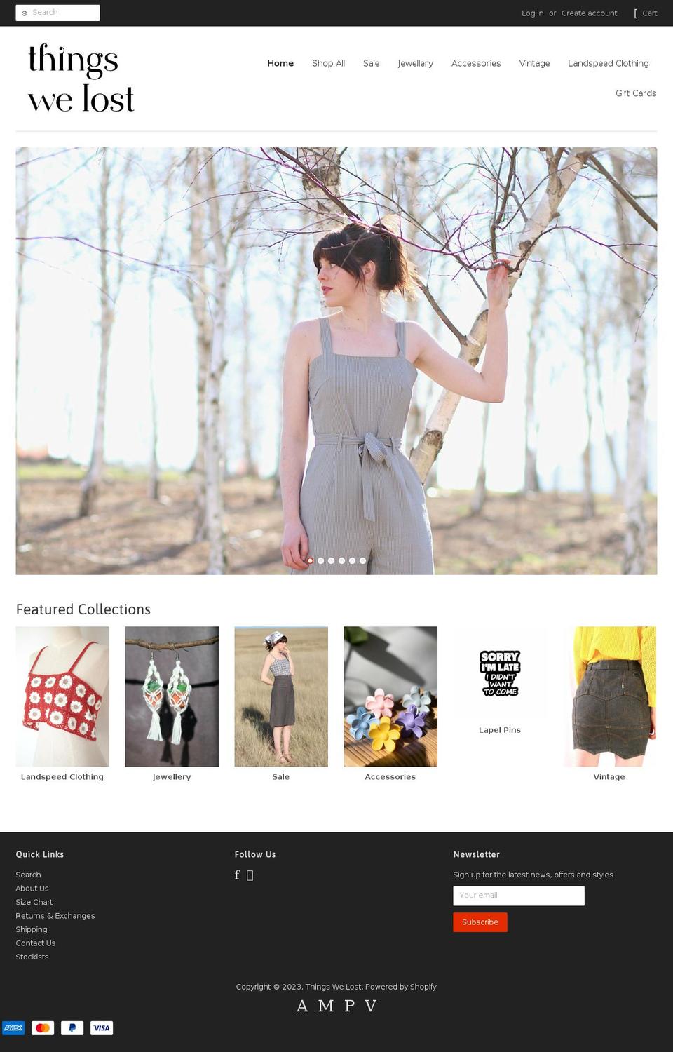 thingswelost.com.au shopify website screenshot