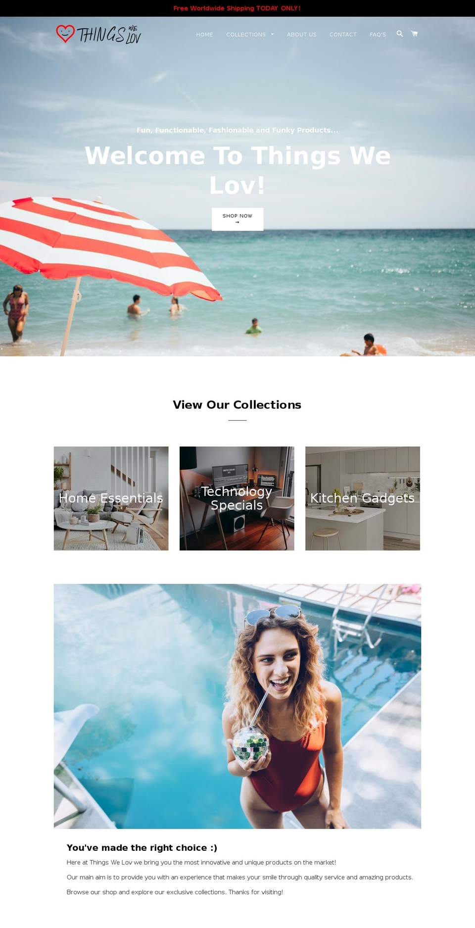 thingswelov.com — Shopify storefront screenshot